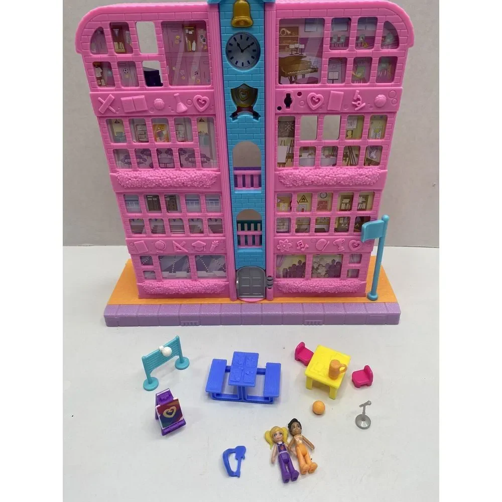 Polly Pocket‎ Pollyville Mighty Middle School w Accessories Great Play Set